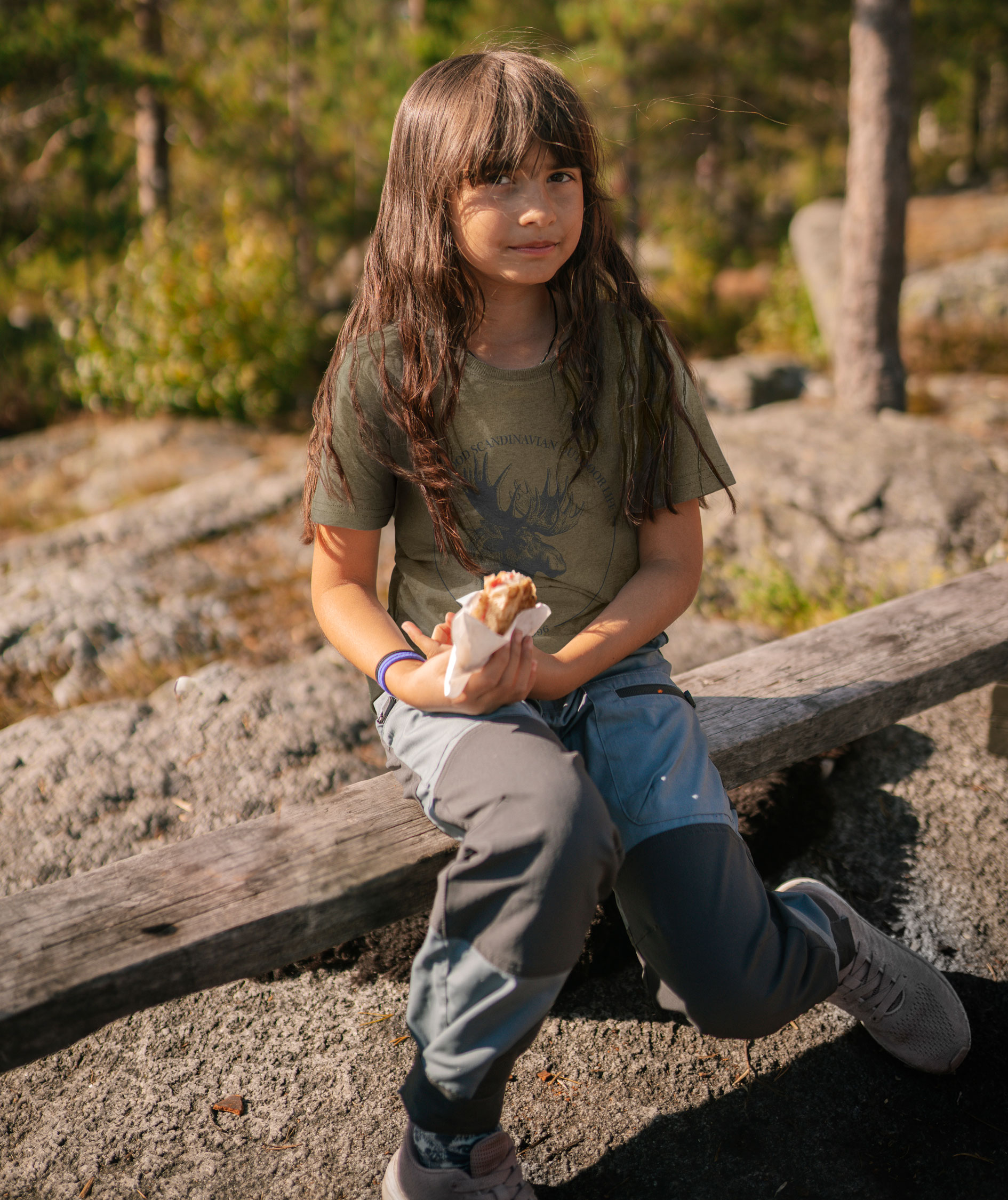 Pinewood Caribou outdoorbukser til b&oslash;rn, Storm Blue/Dark Anthracite, large image number 1