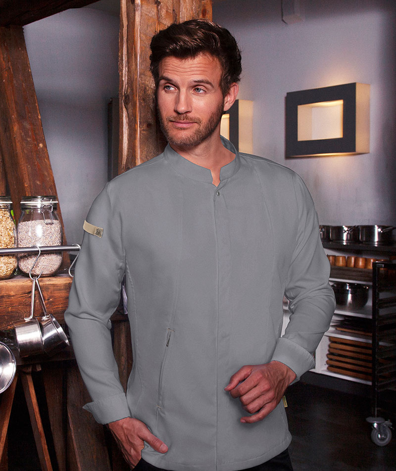 Karlowsky Green-generation chefs jacket, Platinum grey, Platinum grey, large image number 1