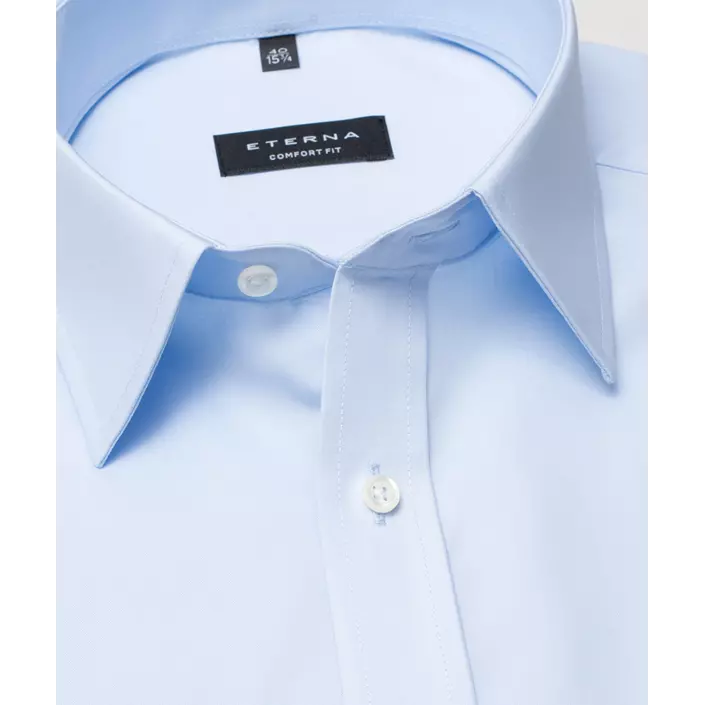 Eterna Uni Comfort fit kortärmad Poplin skjorta, Ljus Blå, large image number 3