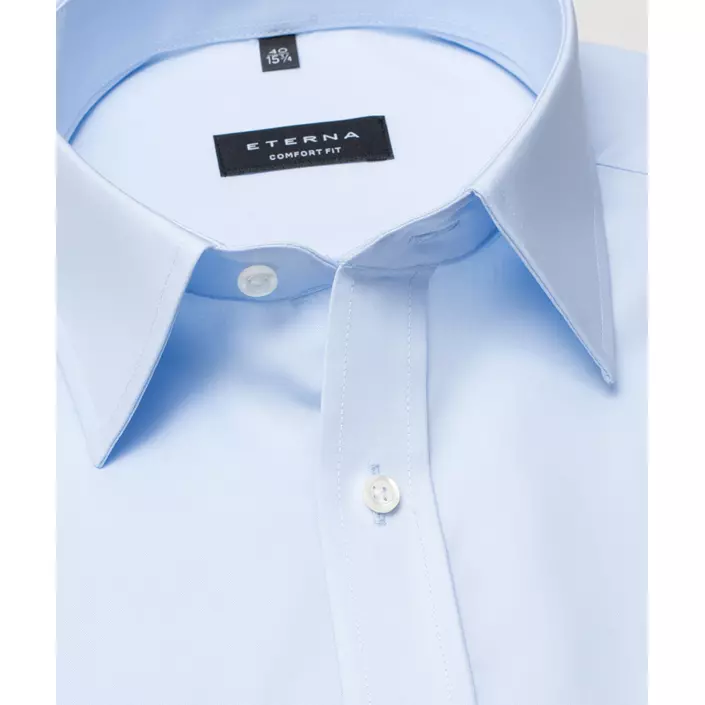Eterna Uni Comfort fit kortärmad Poplin skjorta, Ljus Blå, large image number 3