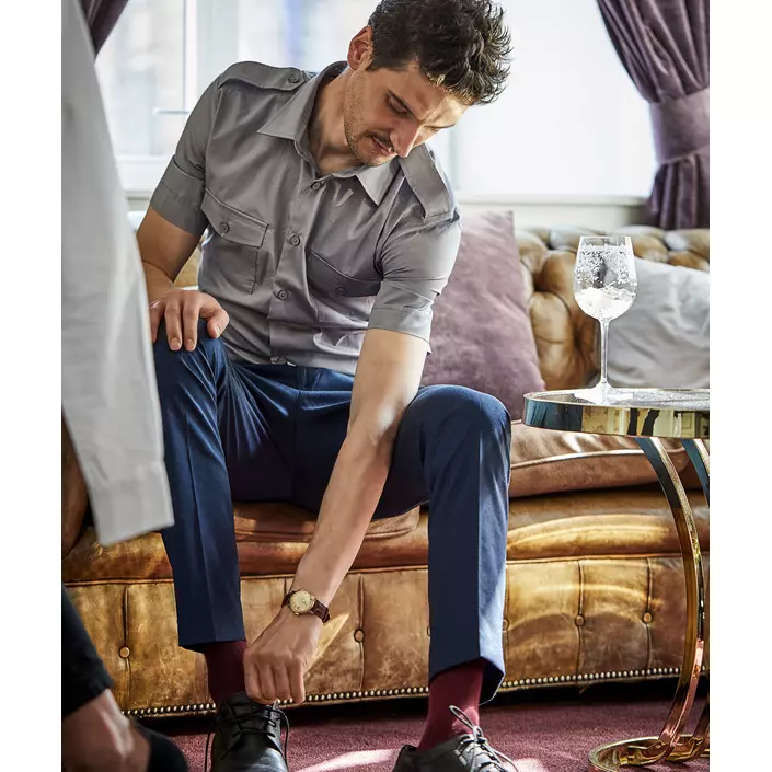 Derby of Sweden Maverick Slim fit kortärmad pilotskjorta, Grey, large image number 1