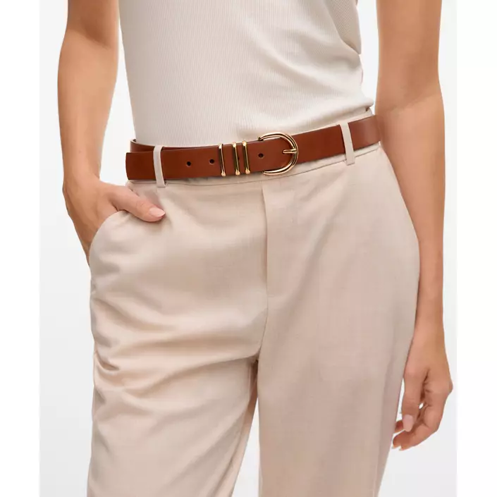 Vero Moda VMELISA coated bælte, Cognac/Gold, large image number 1