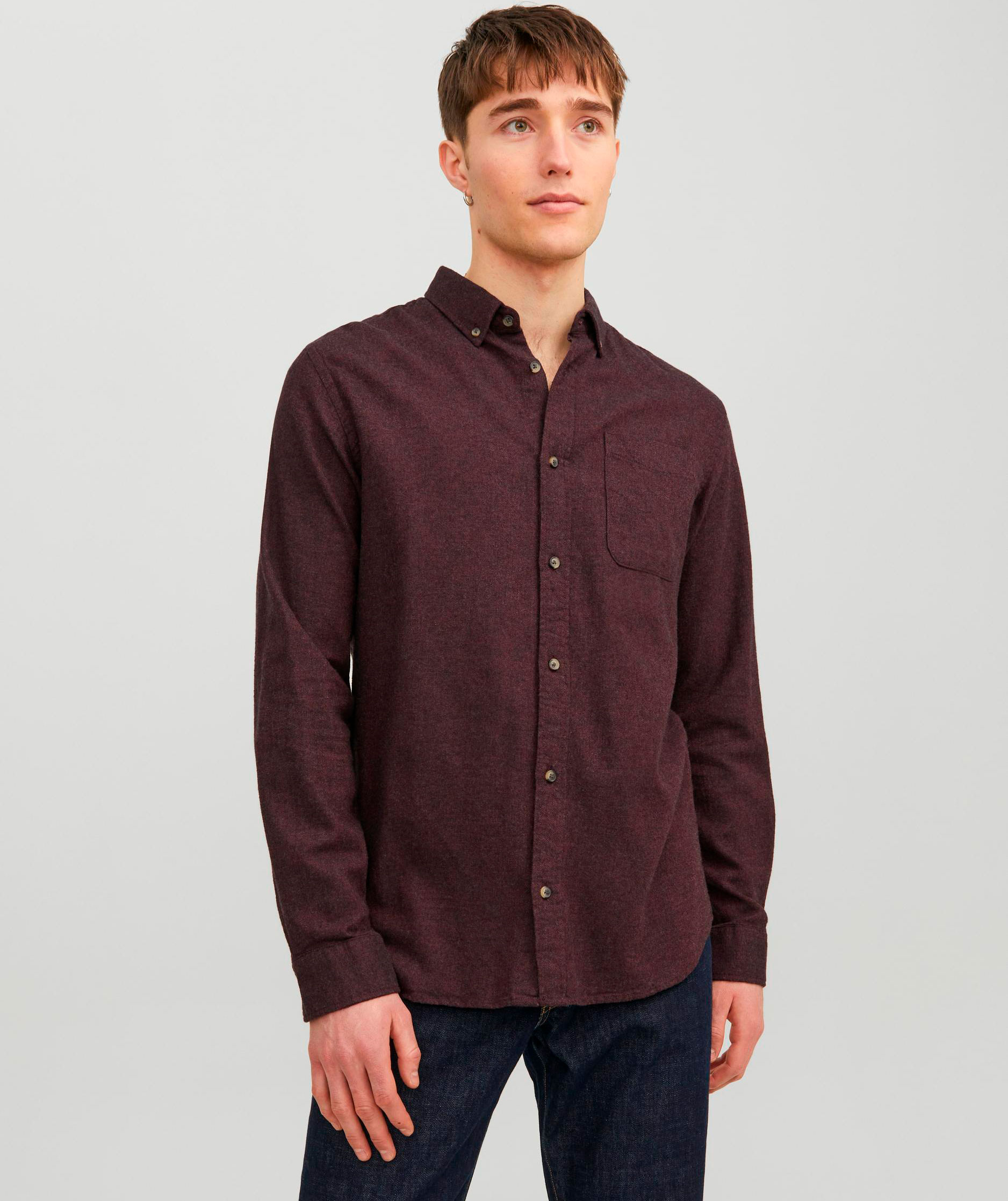 Jack & Jones JJECLASSIC MELANGE shirt, Port Royale, large image number 1