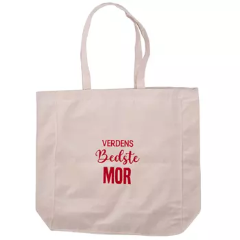 "Verdens bedste mor" mulepose, Hvid/Rød