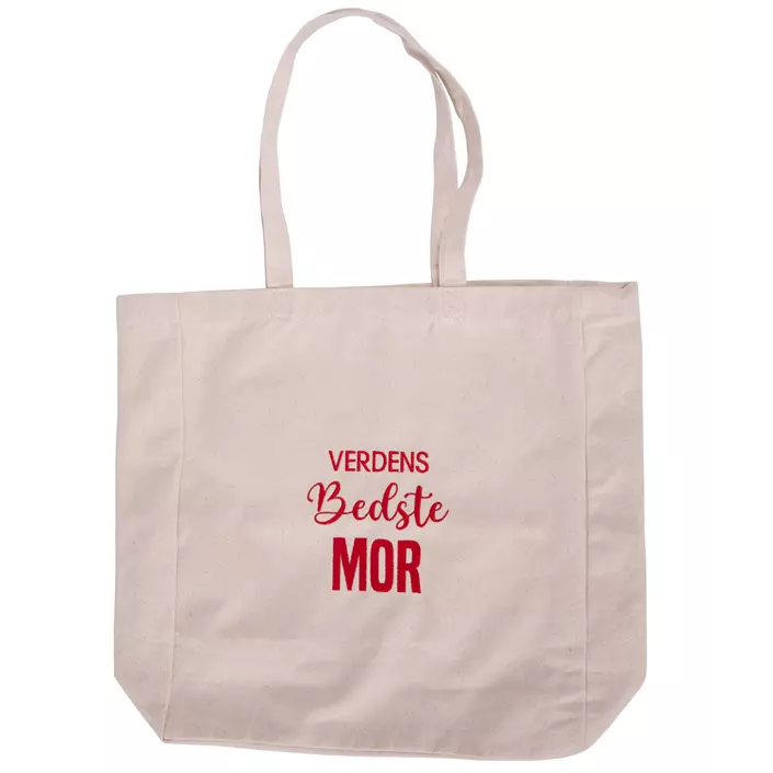 "Verdens bedste mor" mulepose, Hvid/Rød, Hvid/Rød, large image number 0