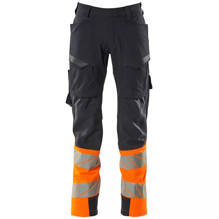 Mascot Accelerate Safe service trousers full stretch, Dark Marine Blue/Hi-Vis Orange, large image number 0