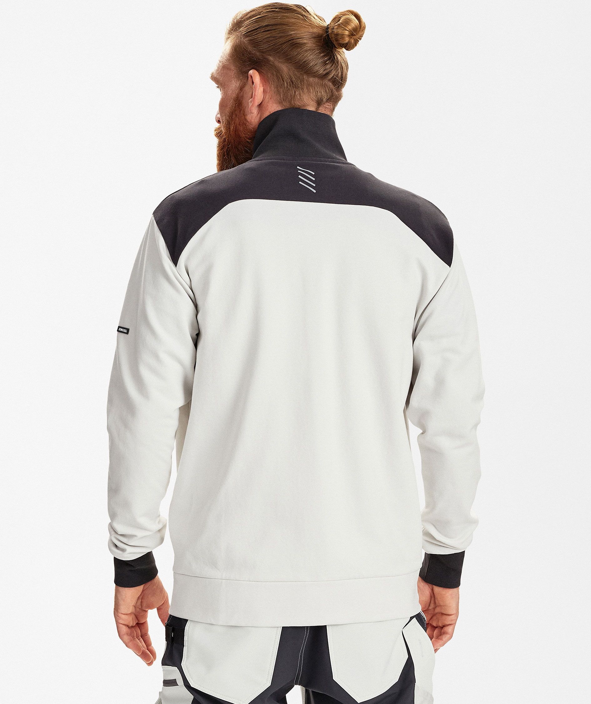 Engel Entire sweat cardigan, Bone White/Anthracite Grey, large image number 2