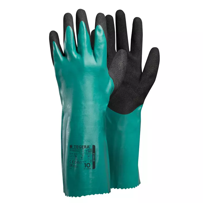 Tegera 7361 chemical protective gloves, Green/Black, large image number 0
