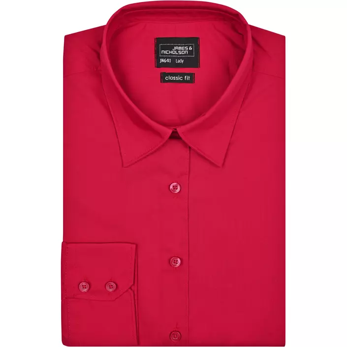 James & Nicholson modern fit dame skjorte, Rød, large image number 4
