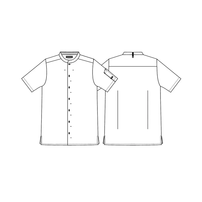 Kentaur modern fit kortermet kokkeskjorte/serveringsskjorte, Svart, large image number 5