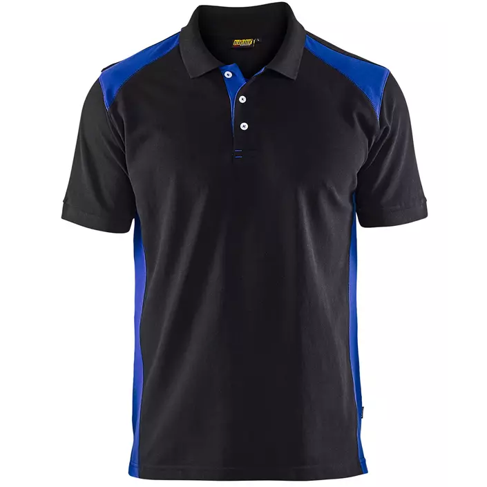 Blåkläder polo T-shirt, Black/Cobalt Blue, large image number 0