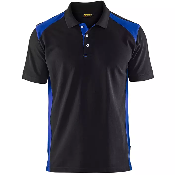 Blåkläder polo T-shirt, Black/Cobalt Blue, large image number 0