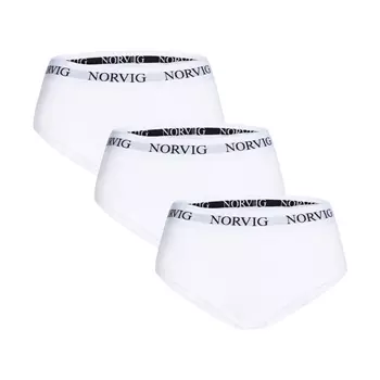 NORVIG 3er-Pack Damen-Maxislips, Weiß