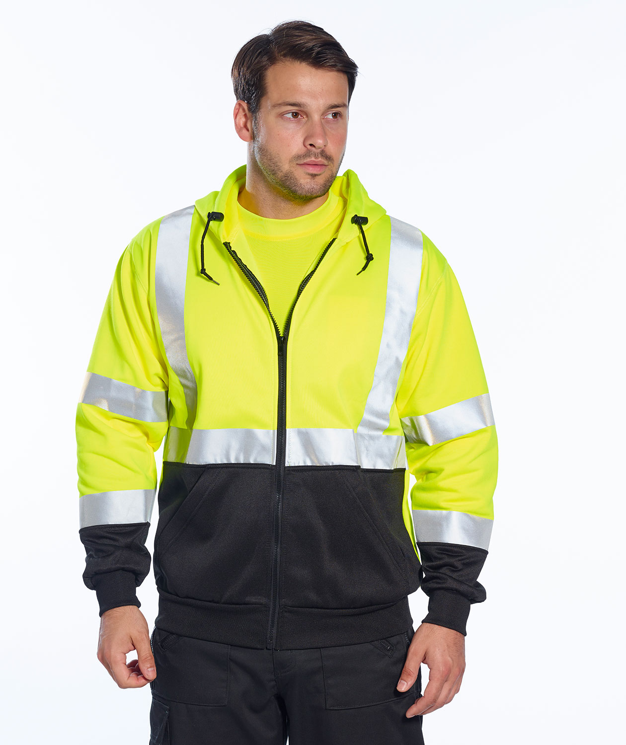 Portwest hoodie, Hi-vis Yellow/Black, large image number 1