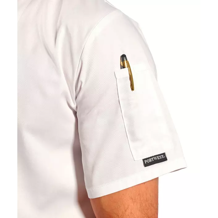 Portwest C733 short-sleeved chefs jacket, White, large image number 3