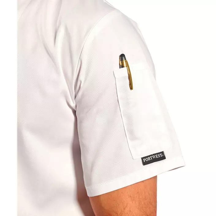 Portwest C733 short-sleeved chefs jacket, White, large image number 3