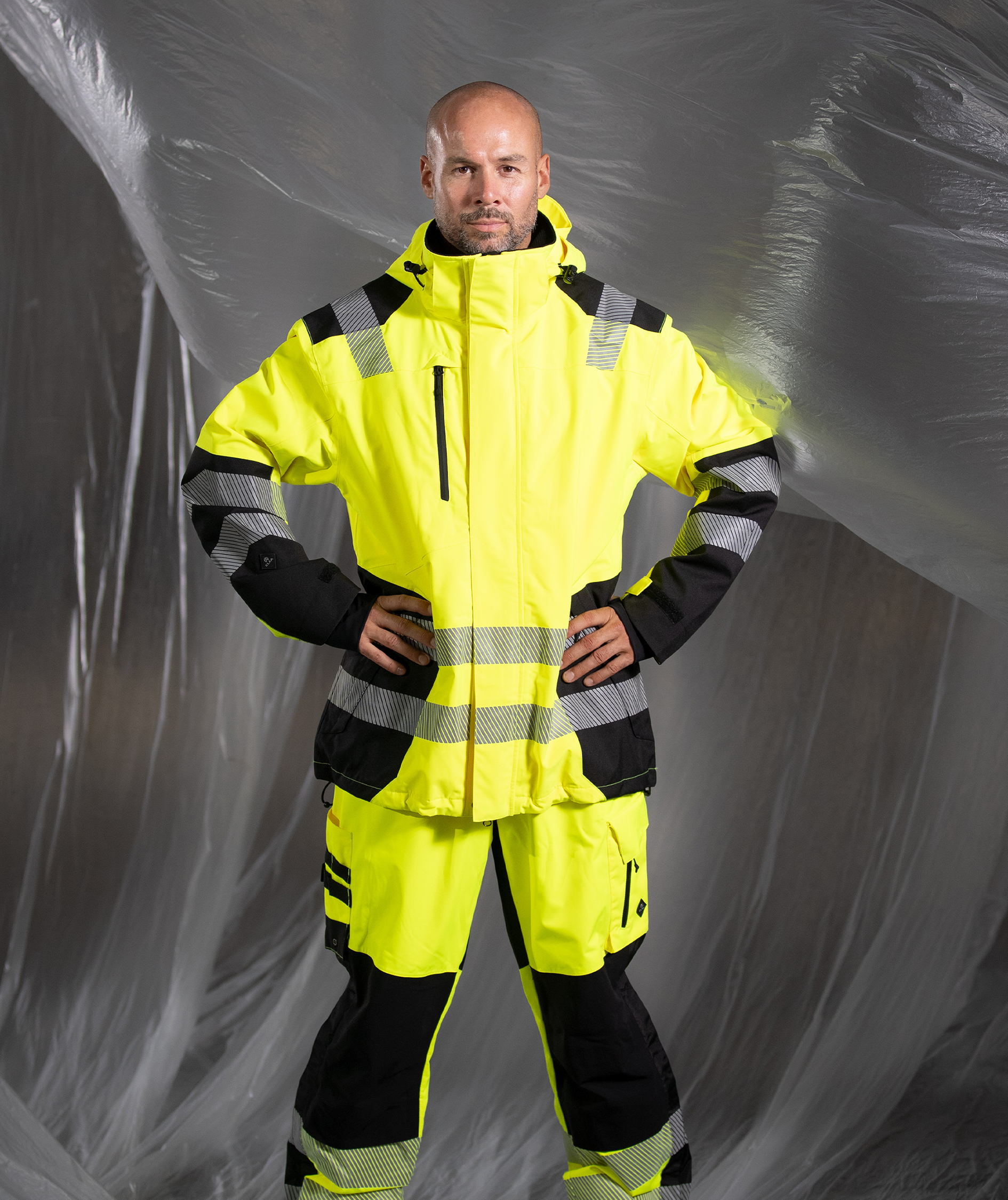 ELKA Visible Xtreme work jacket, Hi-vis Yellow/Black