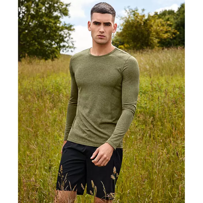 GEYSER seamless long-sleeved T-shirt, Olive melane, large image number 1