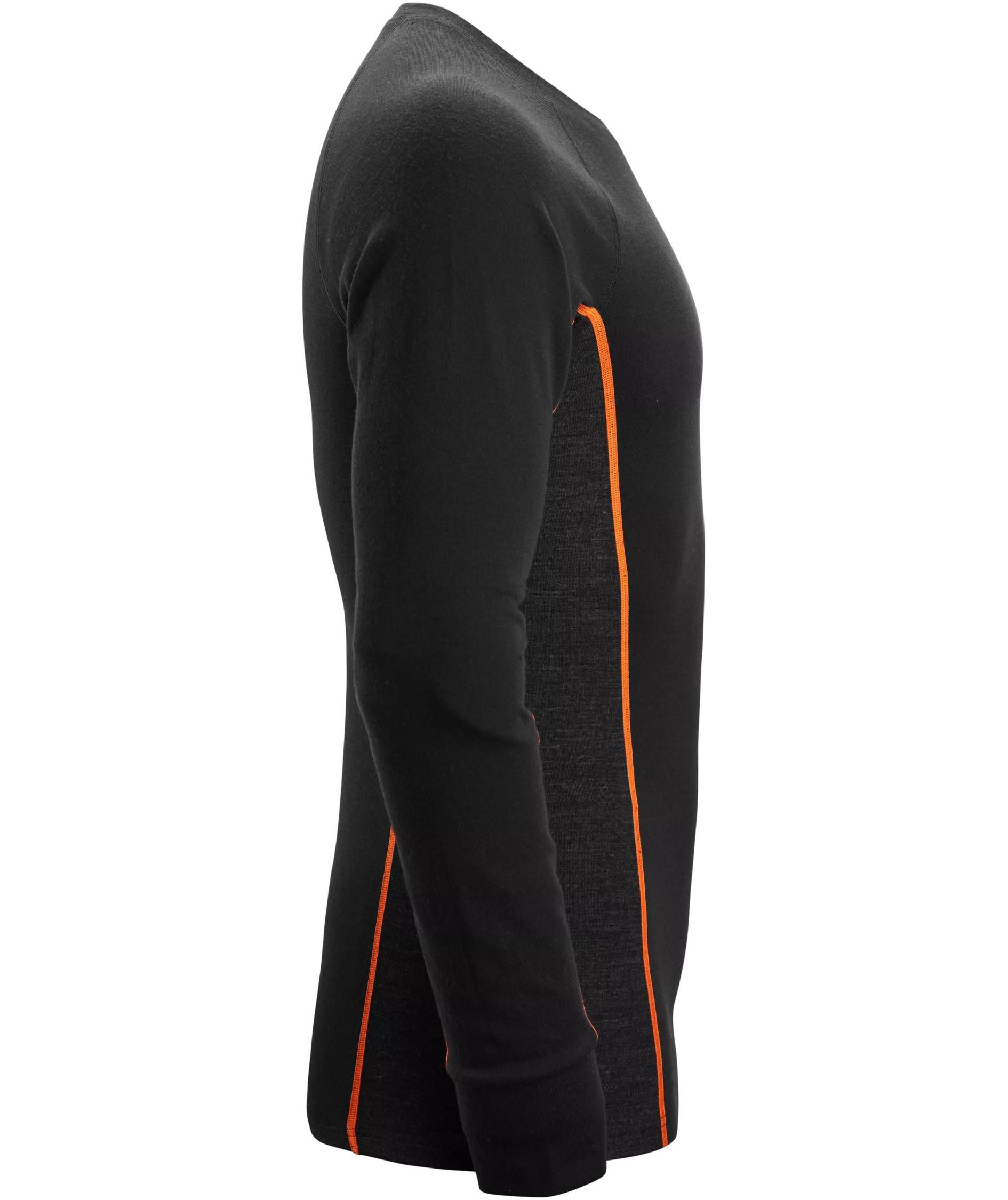 Snickers long-sleeved thermal crewneck with merino wool 9480, Black/Anthracite Melange, large image number 4