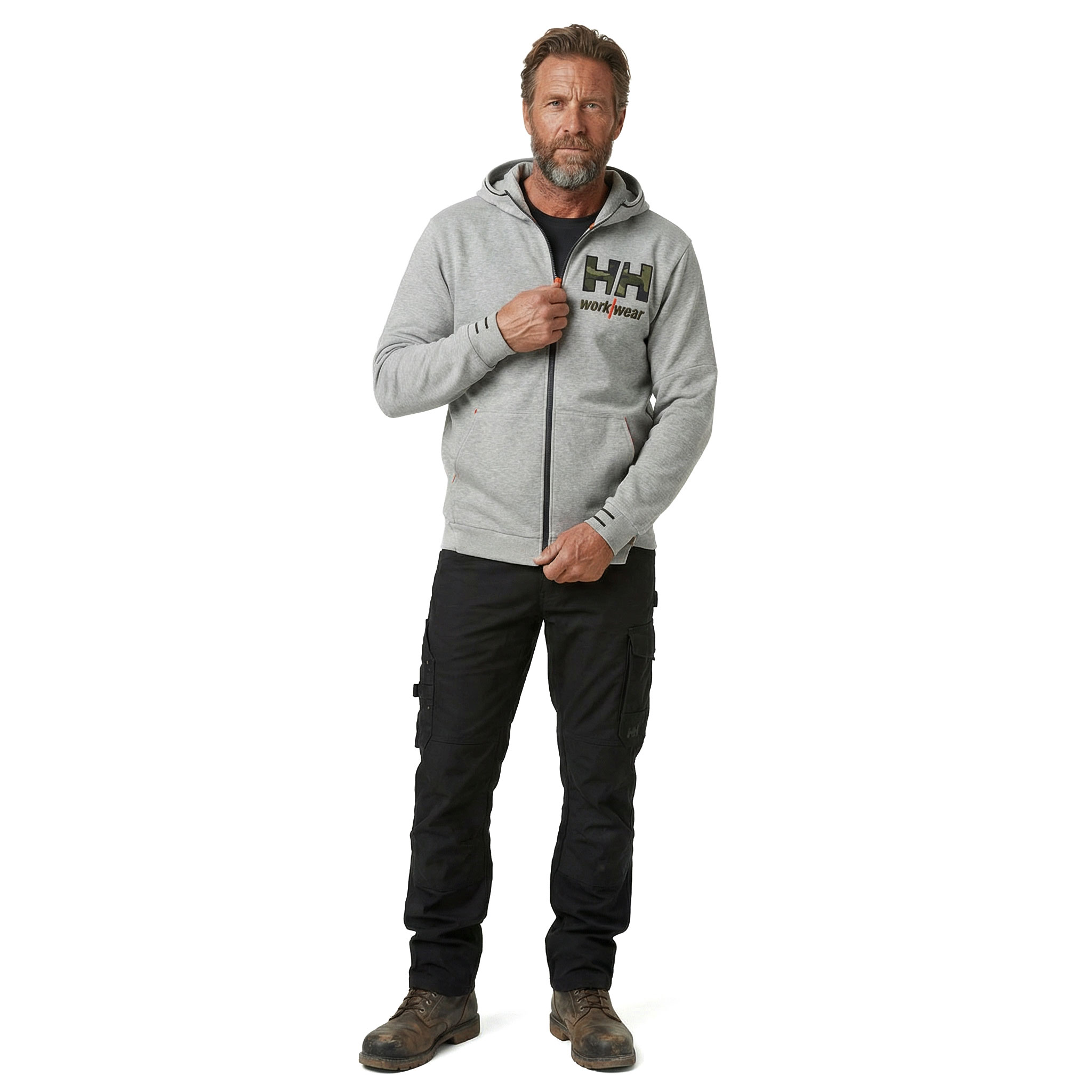 Helly Hansen Kensington h&aelig;ttetr&oslash;je med lynl&aring;s, Gr&aring; Melange/Camouflage, large image number 3