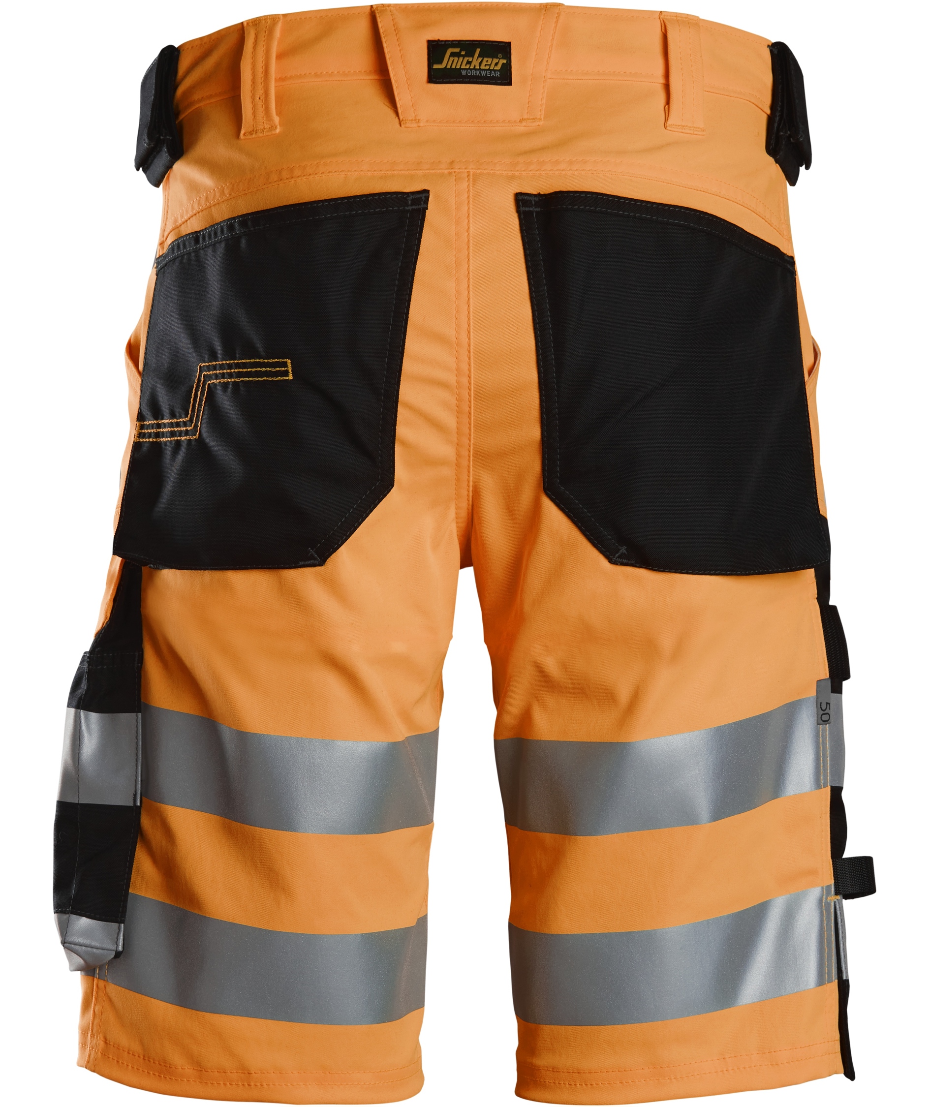 Snickers arbejdsshorts 6136, Hi-Vis Orange/Sort, large image number 1