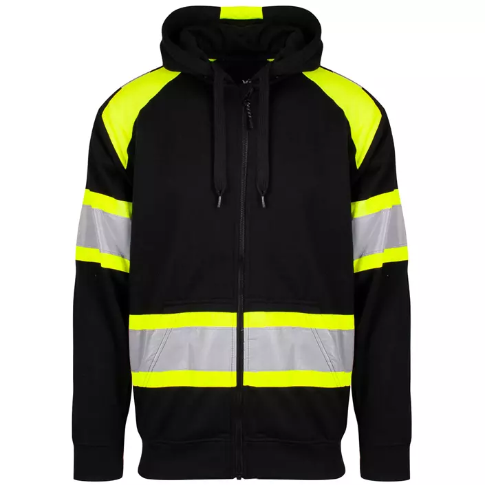 YOU Skara  hoodie with reflectors, Black/Yellow, large image number 0