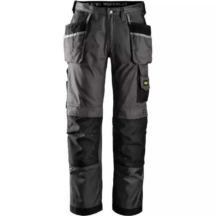 Snickers craftsman’s work trousers DuraTwill 3212, Grey Melange/Black, large image number 0