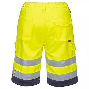 Portwest arbeidsshorts, Hi-Vis gul/marineblå