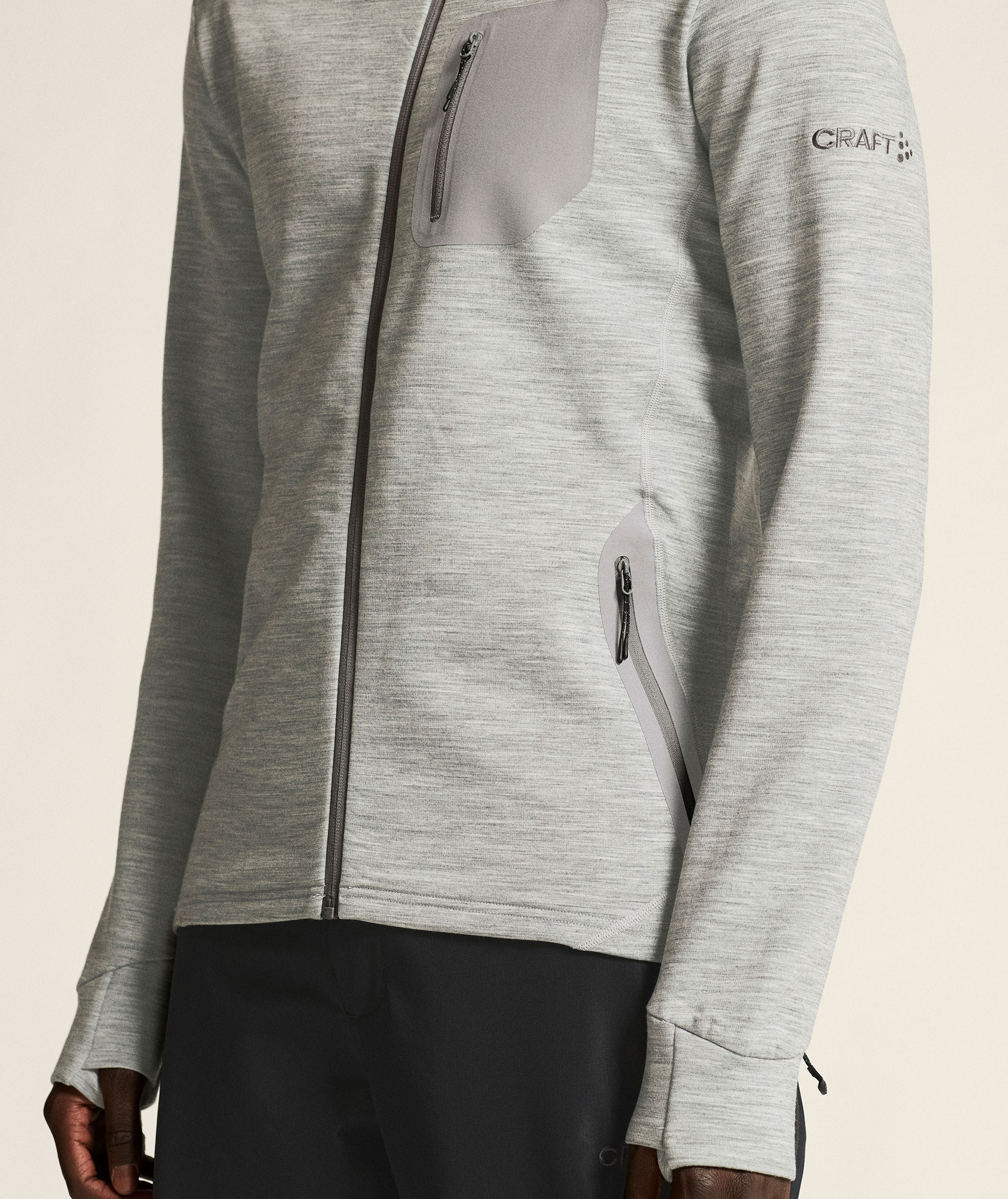 Craft PRO Explore Midlayer cardigan, Grey melange, large image number 7