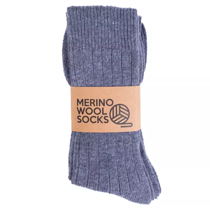 3-pack sokker med merinoull, Dark Powder Blue, large image number 1