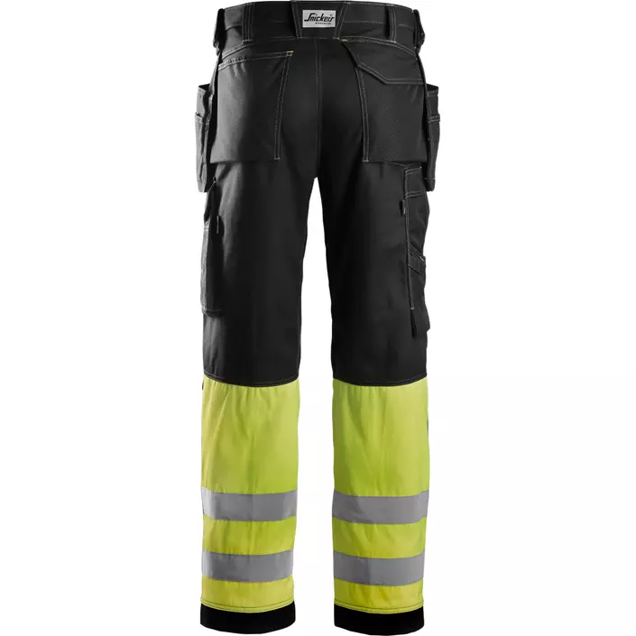 Snickers craftsman trousers 3235, Black/Yellow, large image number 1