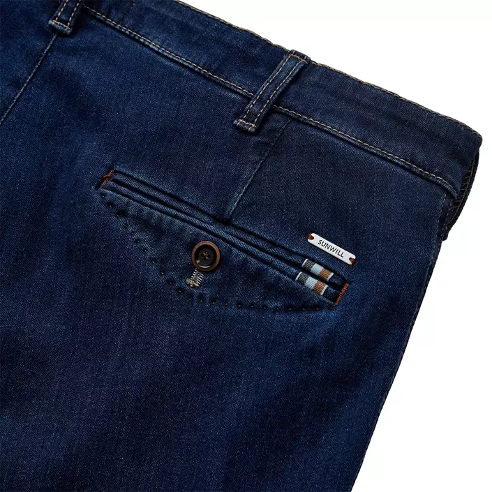 Sunwill Extreme flex fitted fit denim chinos, Dark blue, large image number 4
