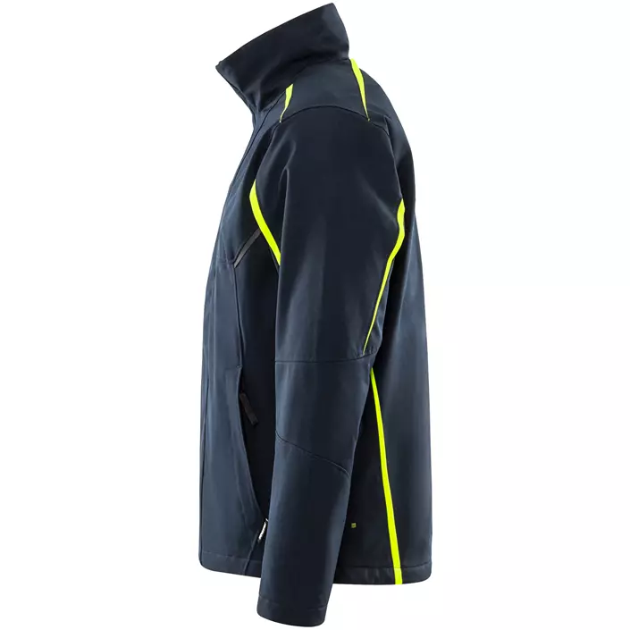 Fristads softshell vinterjacka 4931 GSW full stretch, Mörk Marinblå/Hi-Vis Gul, large image number 5