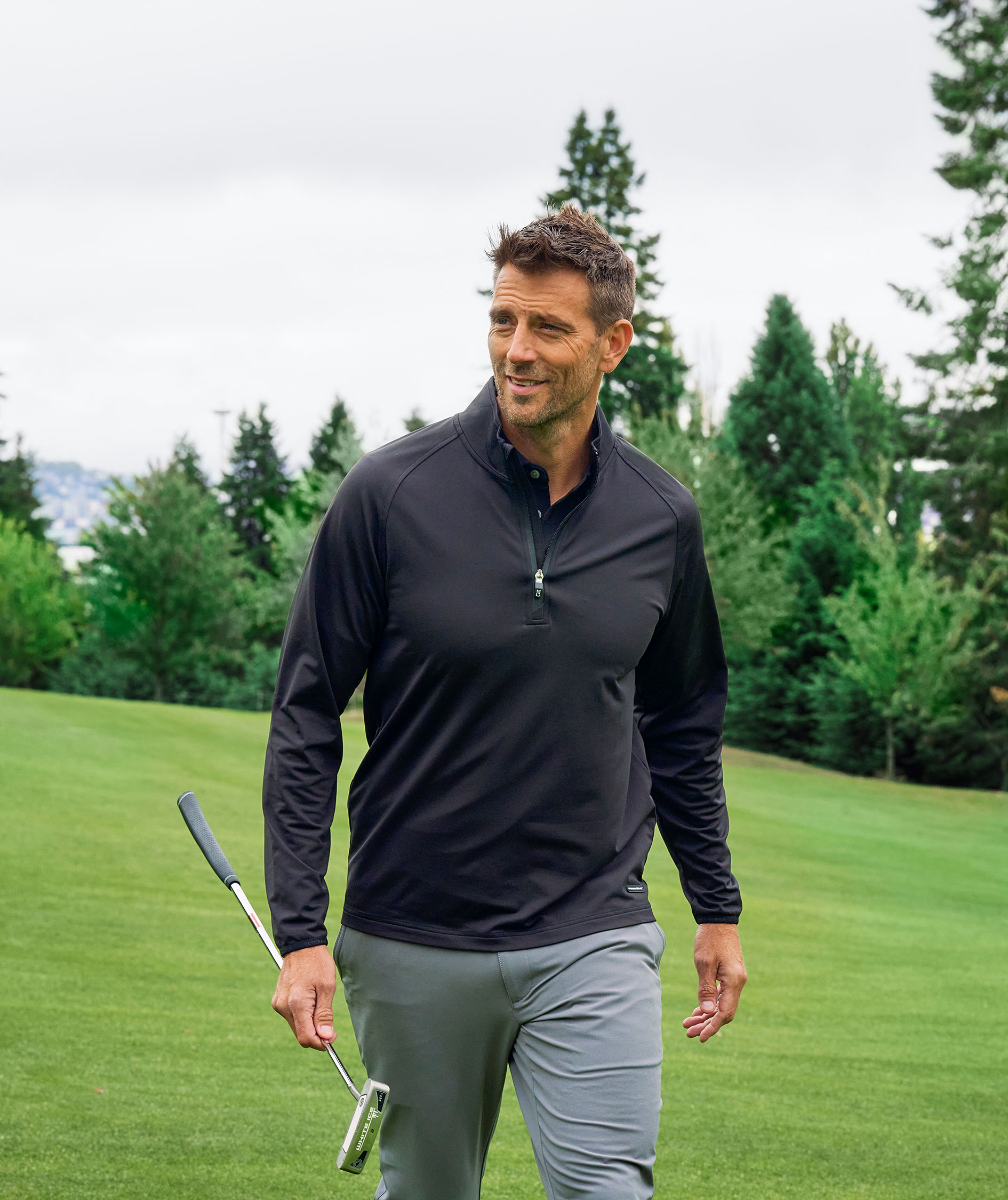 Cutter & Buck Adapt Half-zip sweatshirt, Black