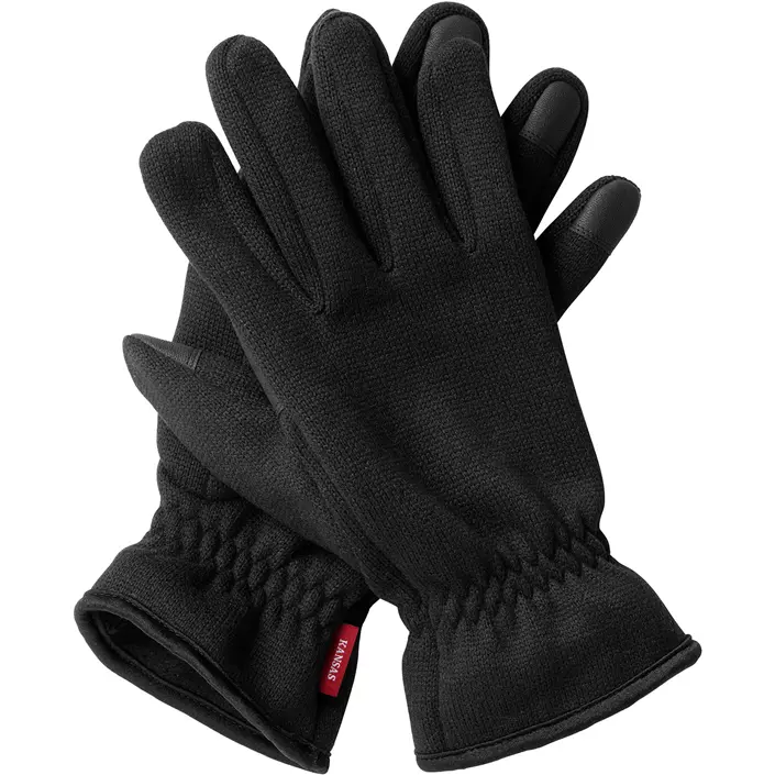 Kansas fleece gloves, Black, large image number 0