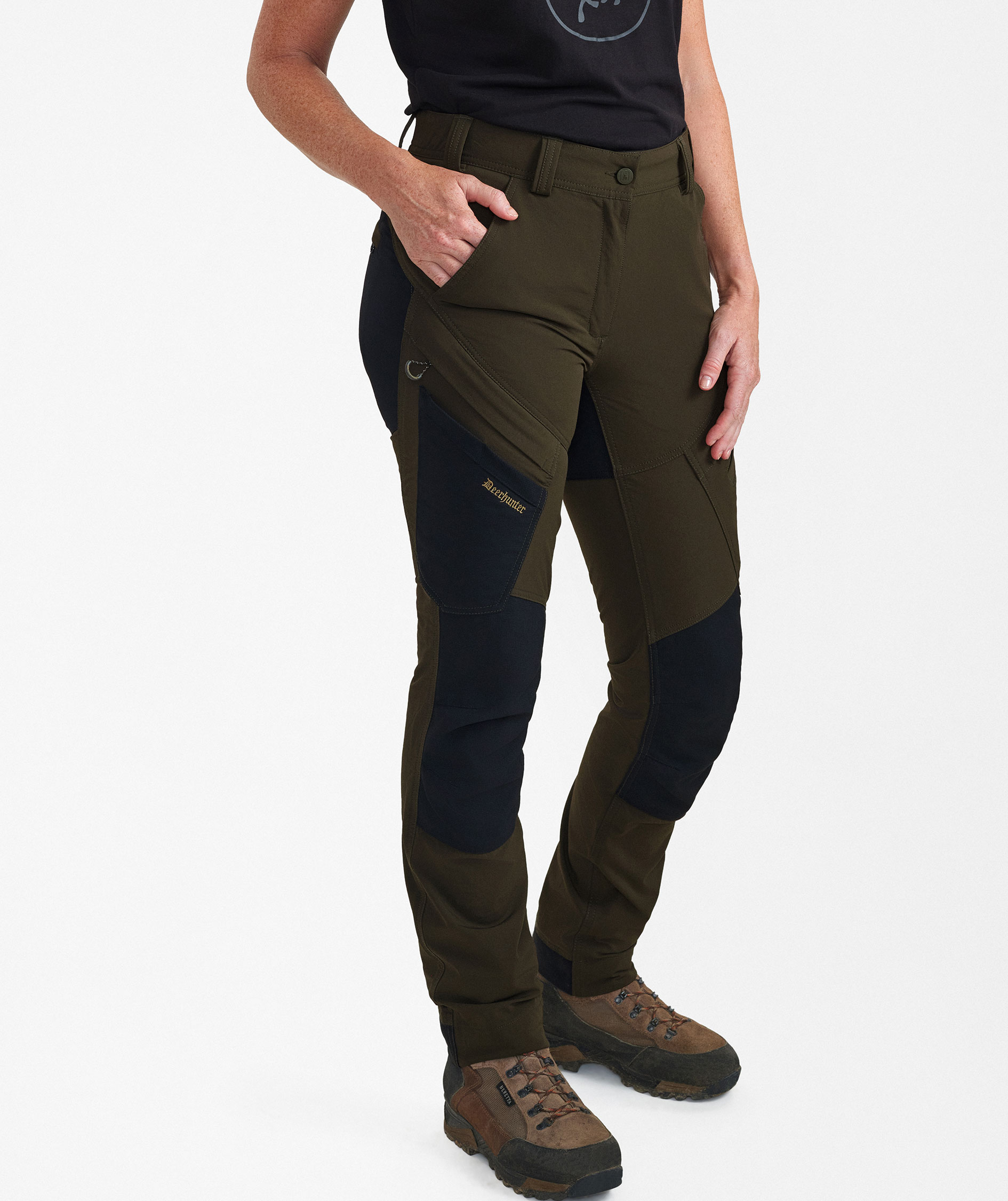 Deerhunter Northward women's trousers, Bark Green/Black, large image number 3