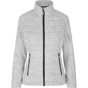 ID quilted women's fleece jacket, Grey Melange