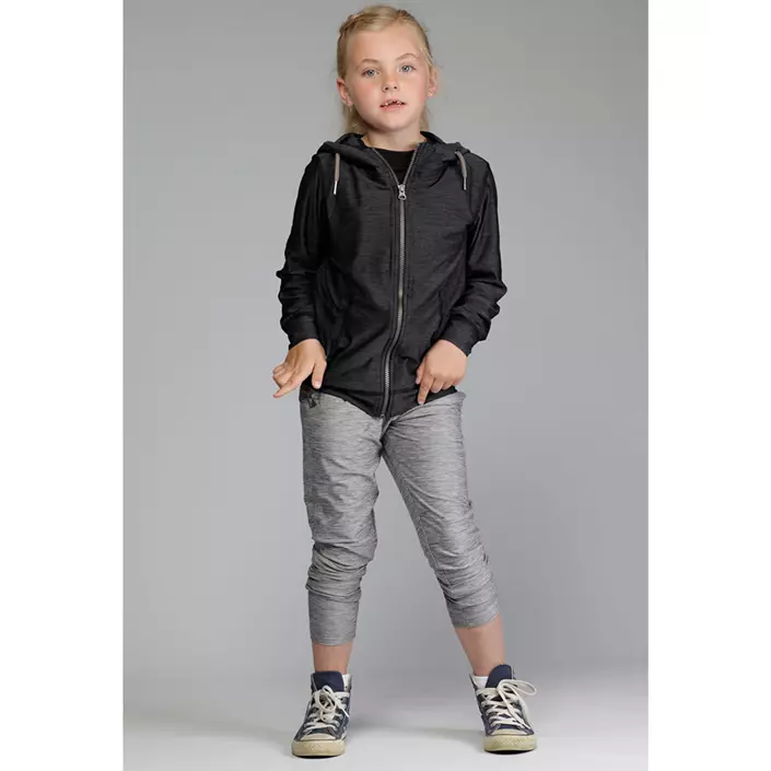 Pitch Stone Cooldry hoodie til børn, Dark black melange, large image number 1
