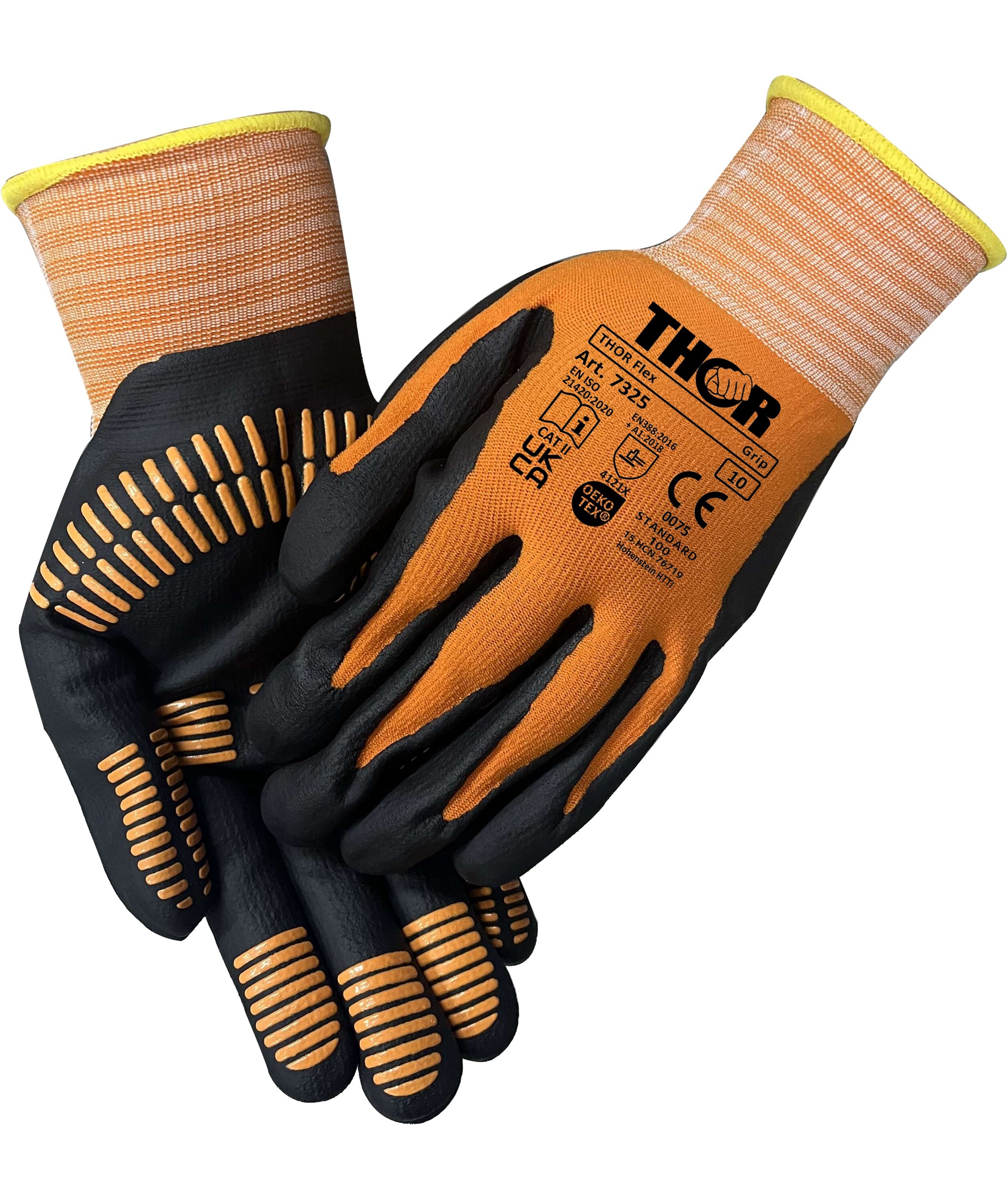 Thor 7325 Flex grip Arbeitshandschuhe, Orange/Schwarz, large image number 0