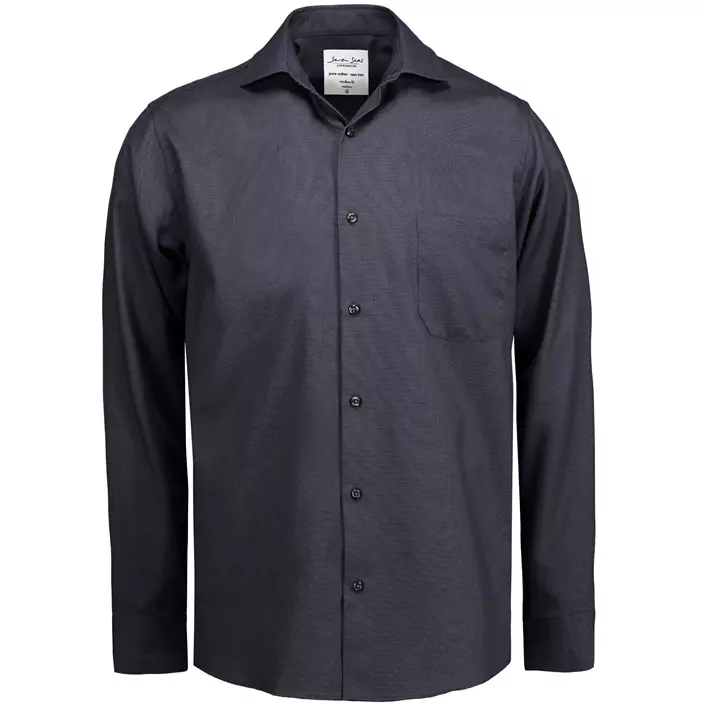 Seven Seas Dobby Royal Oxford modern fit skjorta med bröstficka, Koksgrå, large image number 0