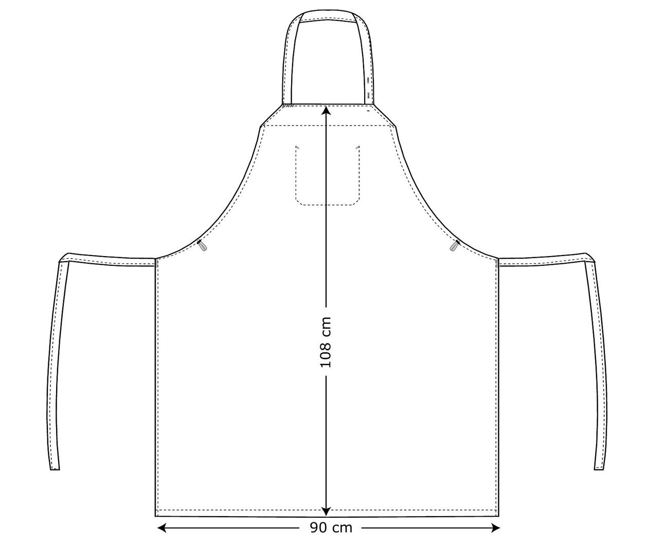 Kentaur wide bib apron, Charcoal, Charcoal, large image number 1