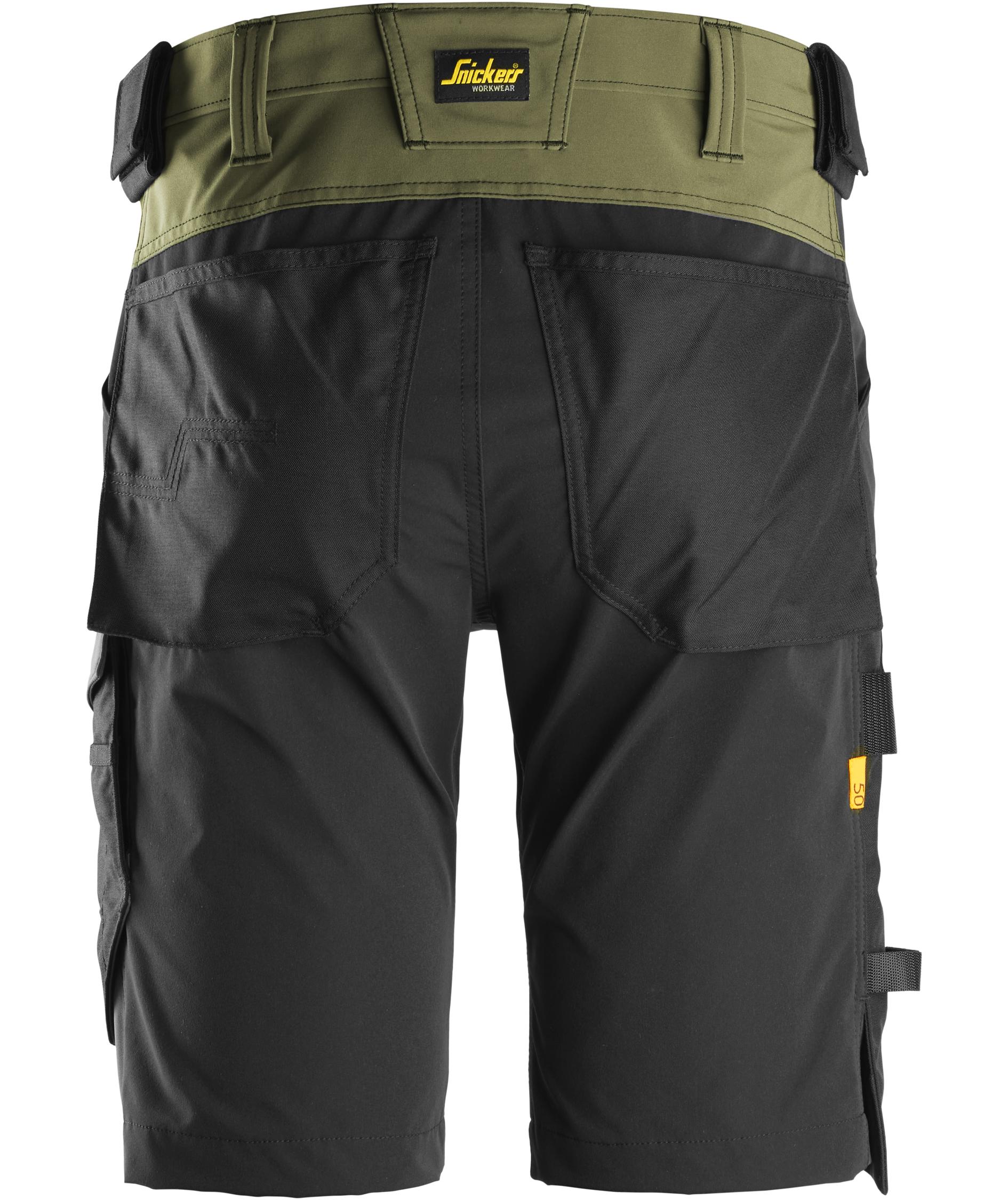 Snickers AllroundWork work shorts 6173, Khaki Green/Black
