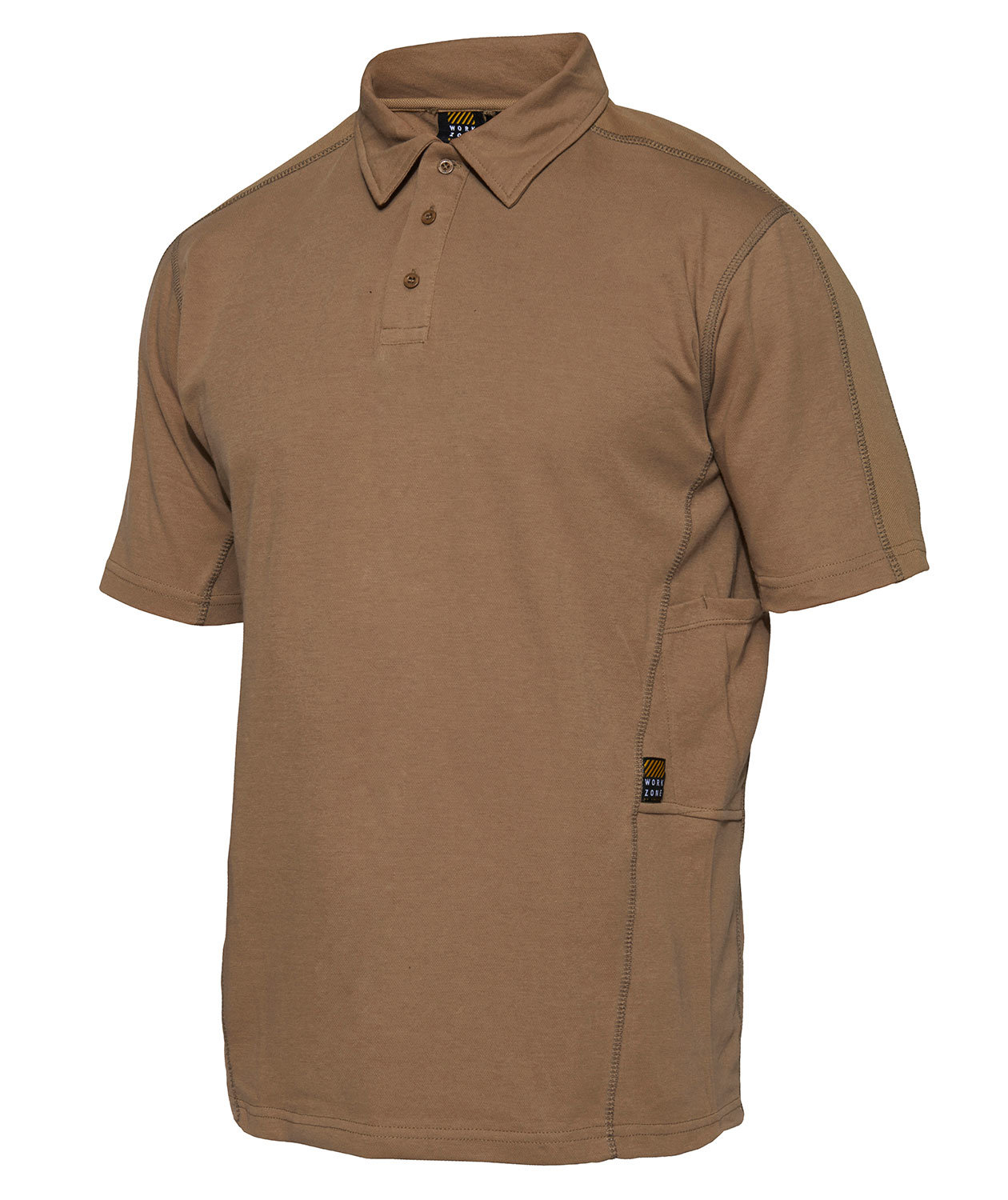 Workzone Functional polo T-skjorte, Brun/wood, large image number 0