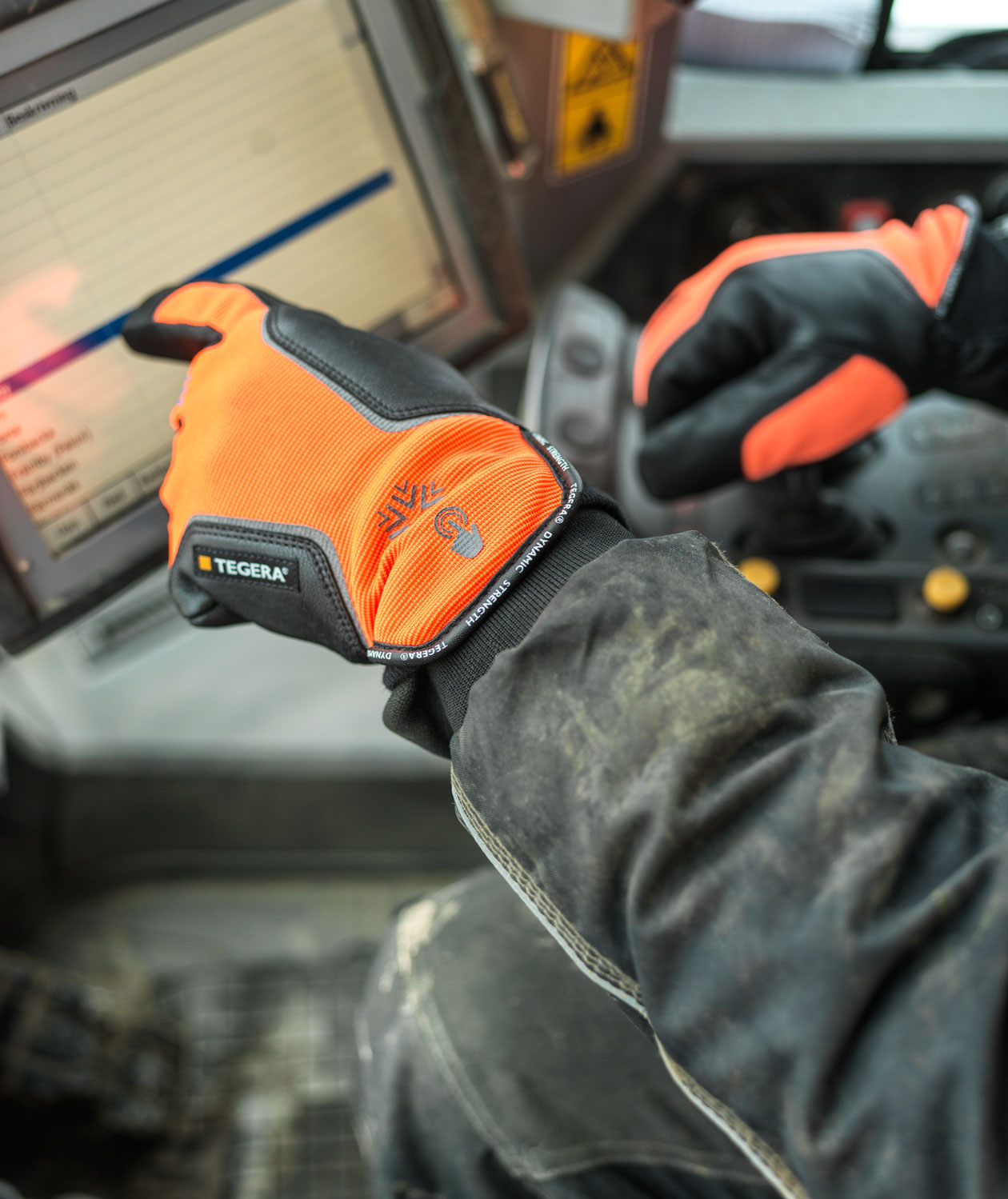 Tegera 7799 wintergloves with cut resistance Cut E, Orange/Black, large image number 3