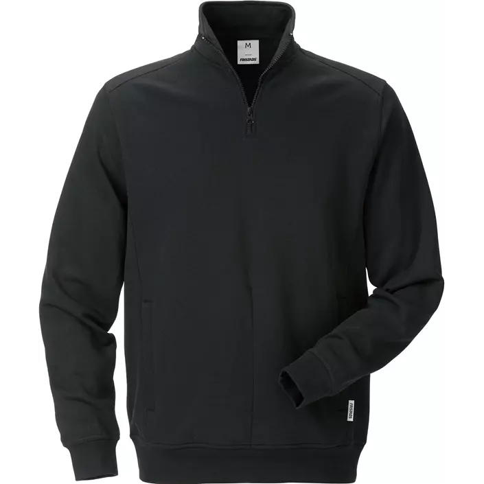 Fristads sweatshirt half zip 7607, Svart, large image number 0
