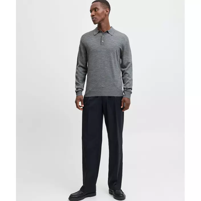 Jack & Jones Premium JPRBLAMERINO stickad tröja med merinoull, Medium Grey Melange, large image number 7