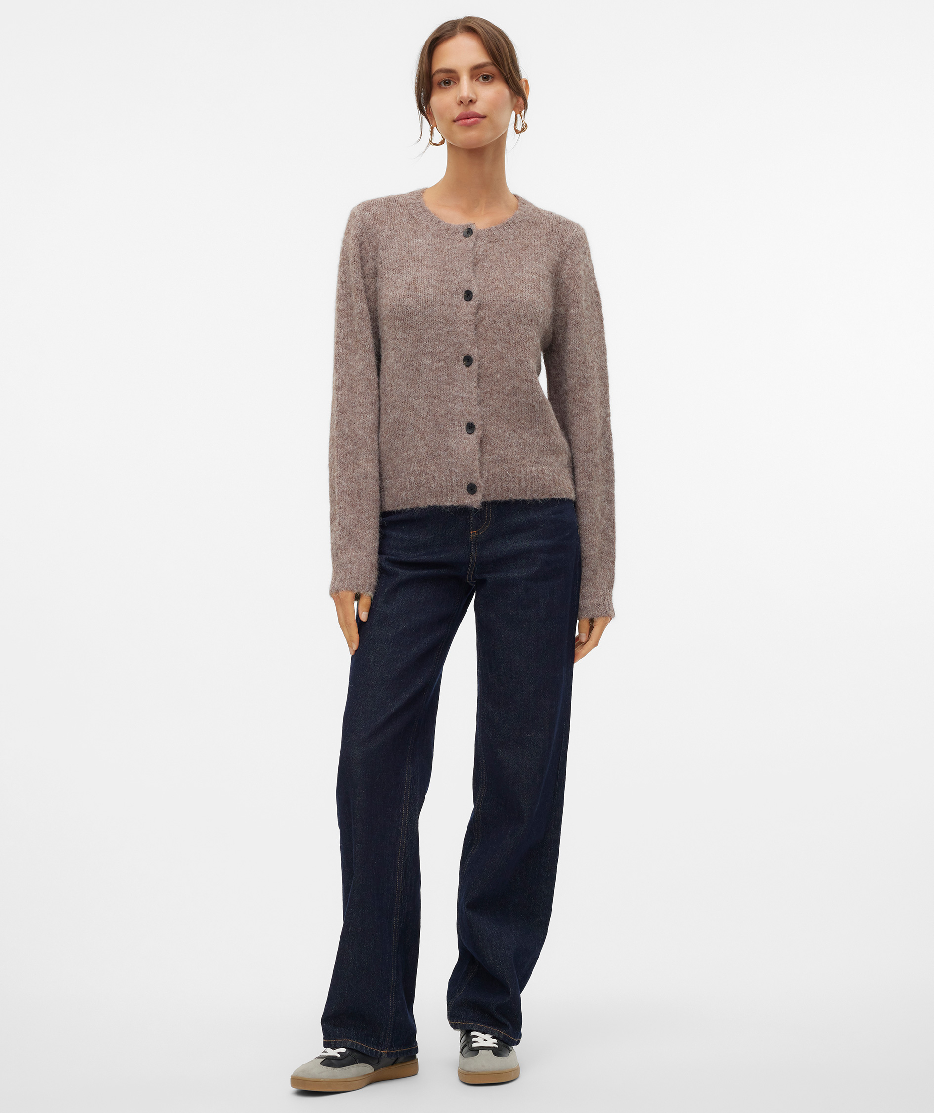 Vero Moda VMNOVAH women's knitted cardigan, Brown Lentil, large image number 5