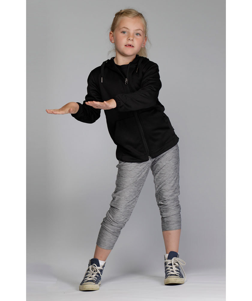 IK hoodie med glidel&aring;s til barn, Black, large image number 2