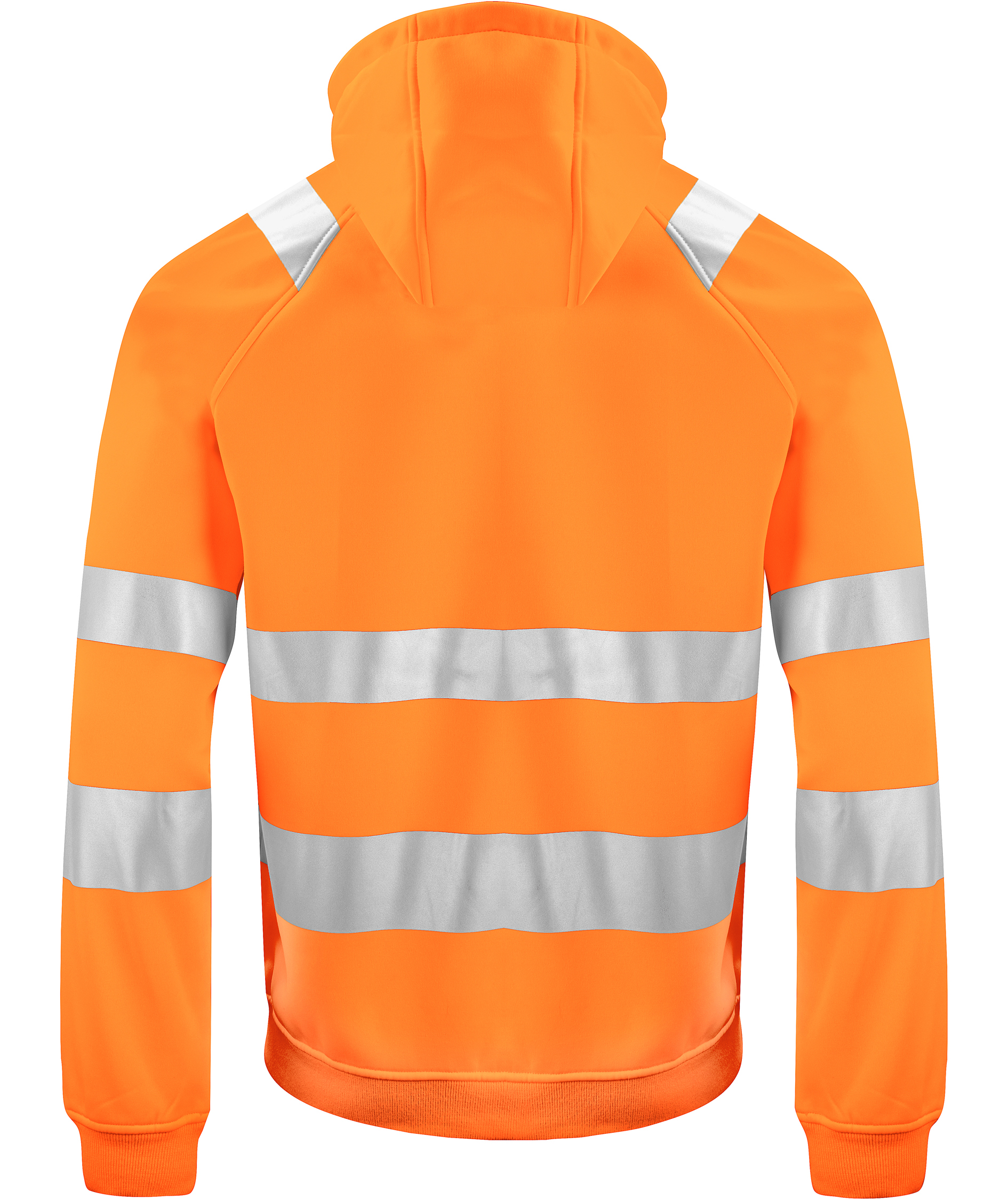 ProJob hoodie med dragkedja, Varsel Orange/Svart