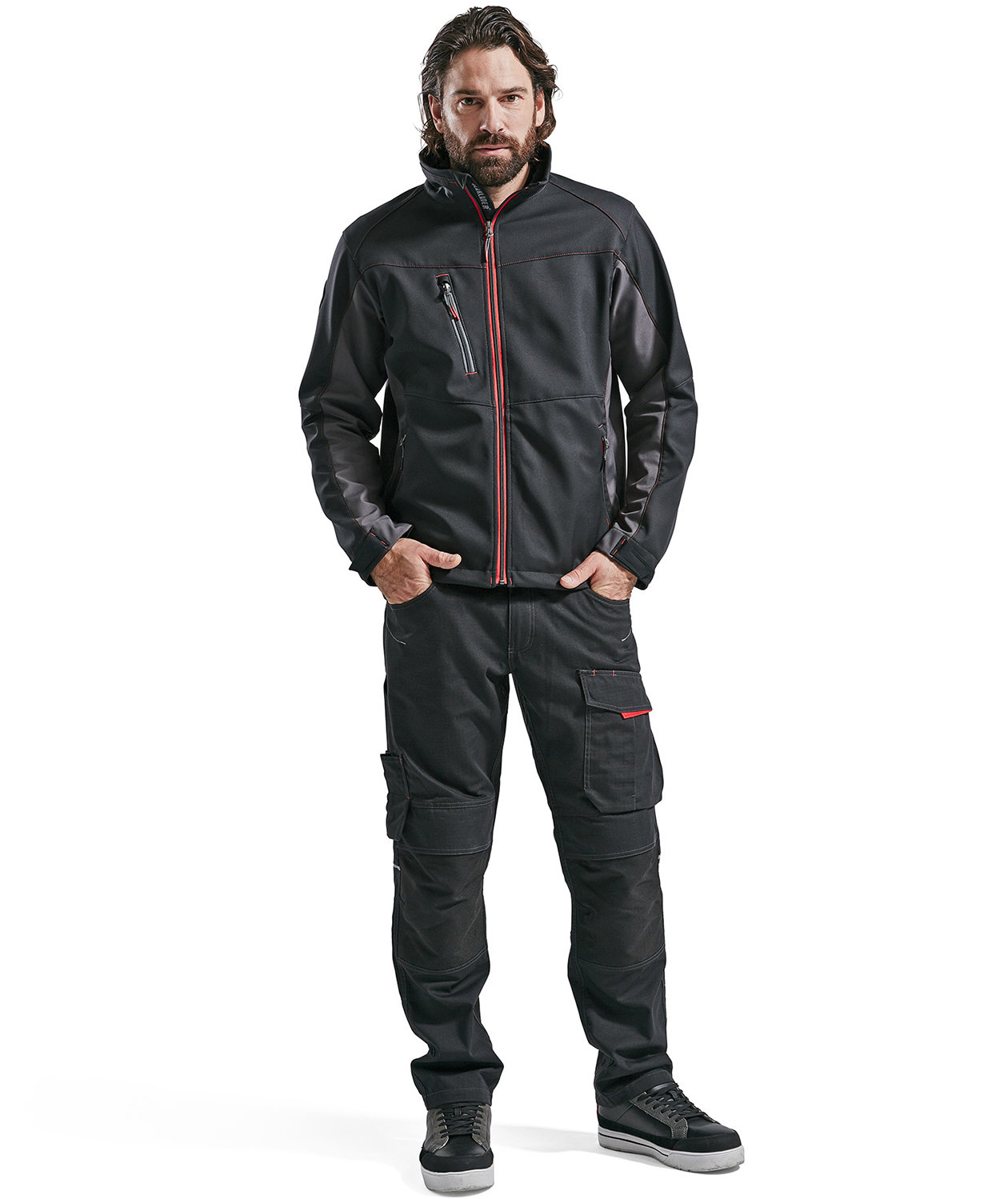 Bl&aring;kl&auml;der Unite softshell jacket, Black/Red